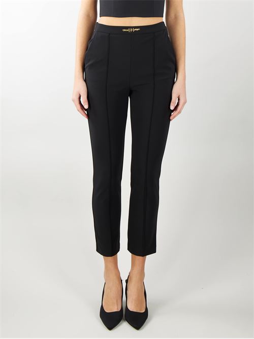 Straight trousers in technical bi-elastic fabric with horsebit Elisabetta Franchi ELISABETTA FRANCHI | Pants | PA03041E2110